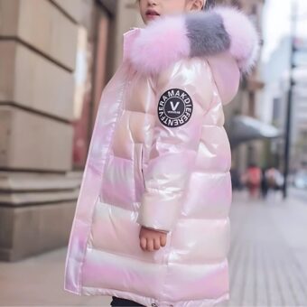 Doudoune chaude et brillante pour fille