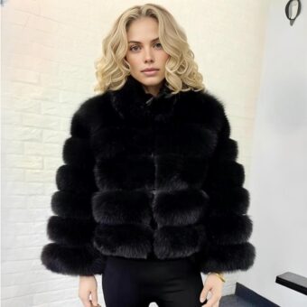 Doudoune en fausse fourrure pour femme