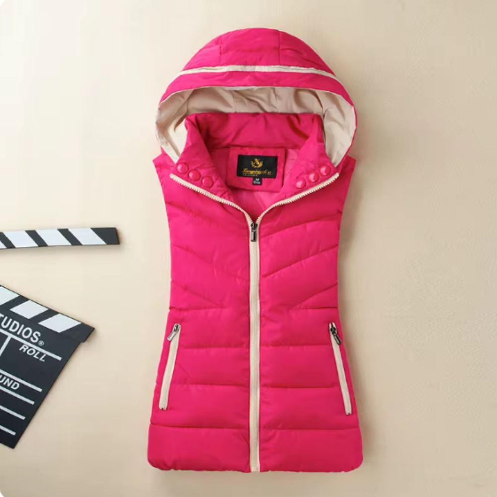 Doudoune l?�g?�re sans manche en duvet de coton pour femmes �?� JolieDoudoune