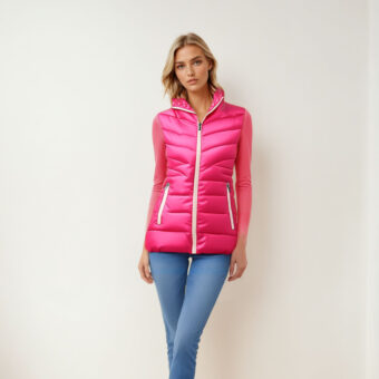 Doudoune légère sans manche en duvet de coton pour femmes