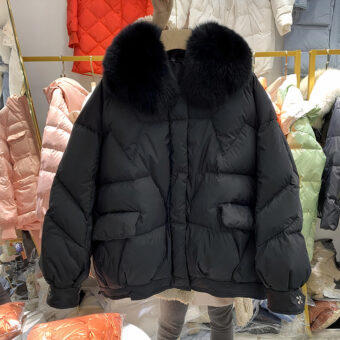Doudoune en duvet de canard gris pour femme