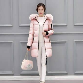 Doudoune chaude mi-longue pour femme