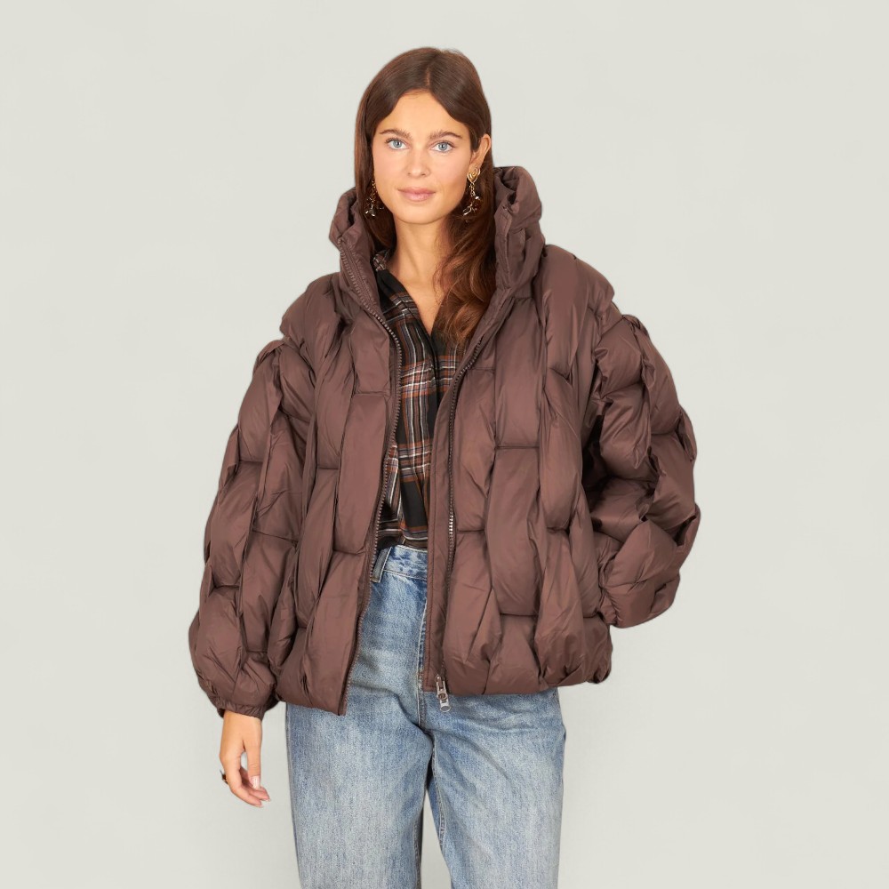 Doudoune femme chaude coupe oversize matelassée – Image 7