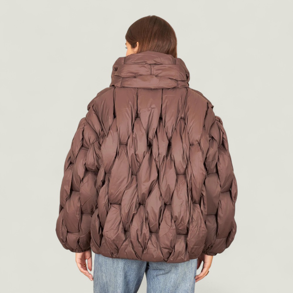 Doudoune femme chaude coupe oversize matelassée – Image 8