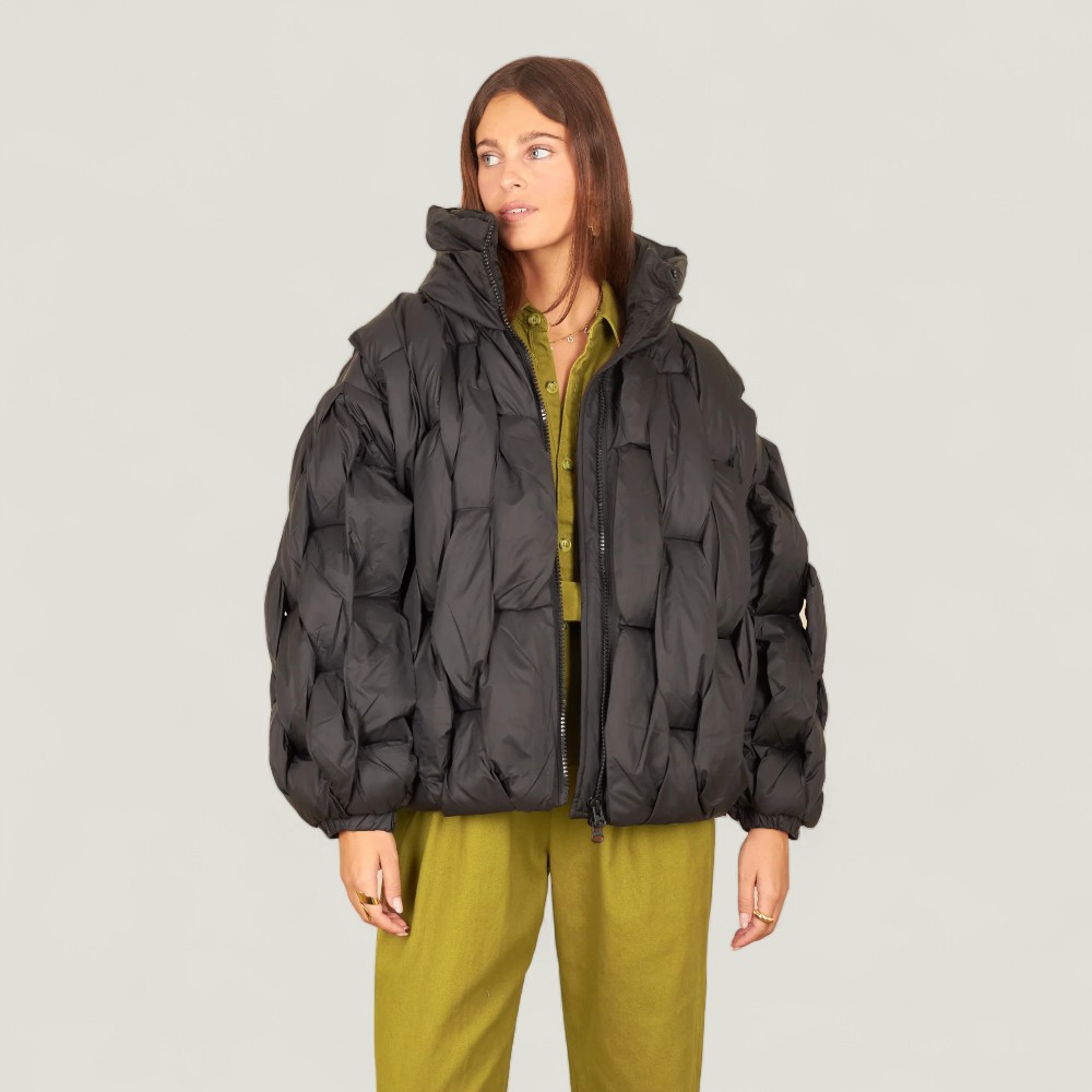 Doudoune femme chaude coupe oversize matelassée – Image 4